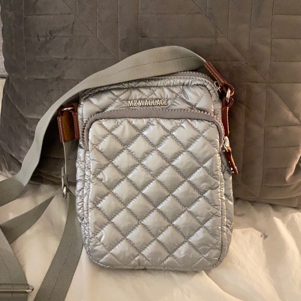 Silver hot pink interior crossbody